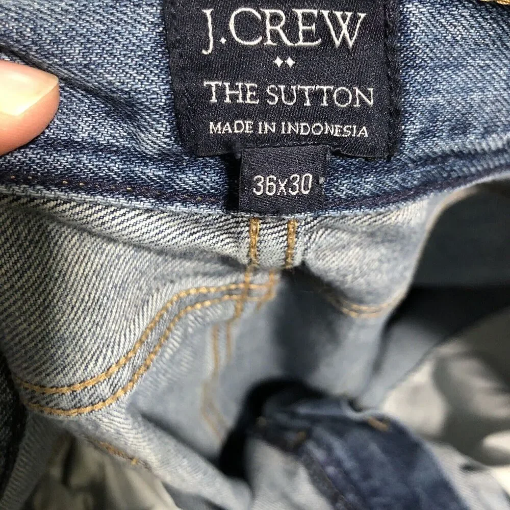 J.Crew Sutton Jeans Mens 34 30 Blue 100% Cotton Denim Straight Leg